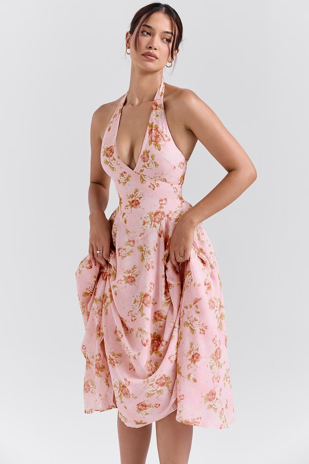 Dareen Floral Halter Midi Dress