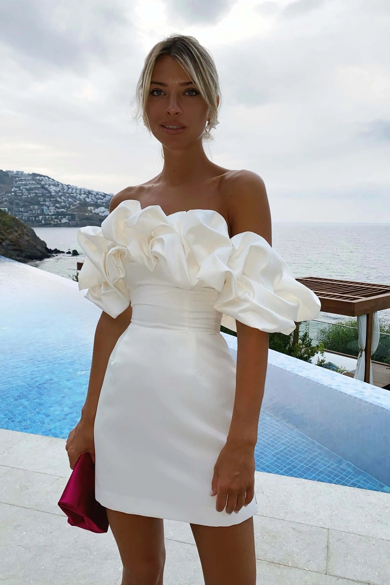 Bethel Off Shoulder Ruffle Mini Dress
