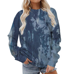 Tie Dye Print Drop Shoulder Oversized Long Sleeve Tee