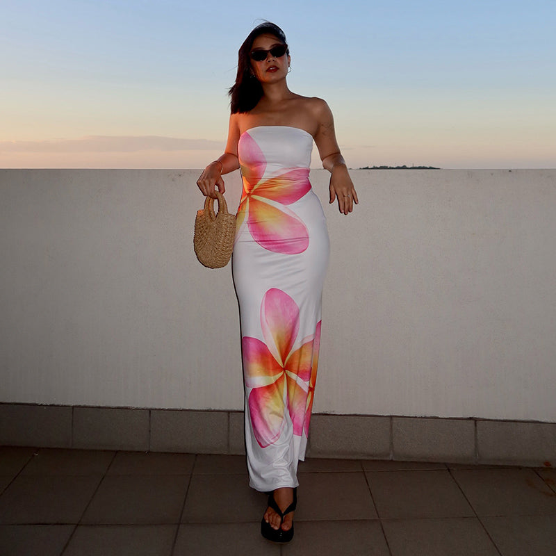 Daria Floral Strapless Maxi Dress