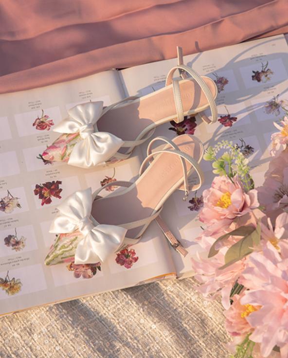 Aleyna Satin Bow Heels