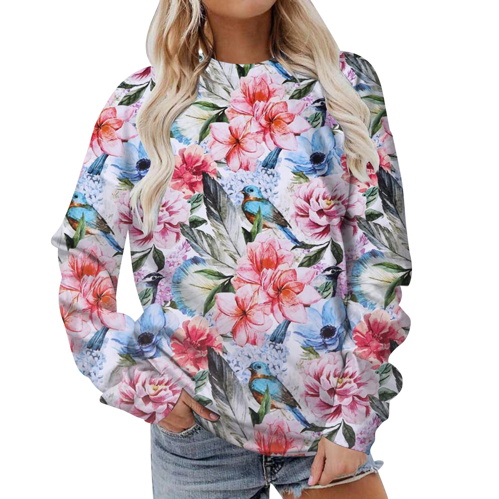 Tie Dye Print Drop Shoulder Oversized Long Sleeve Tee