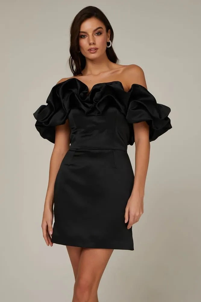 Bethel Off Shoulder Ruffle Mini Dress