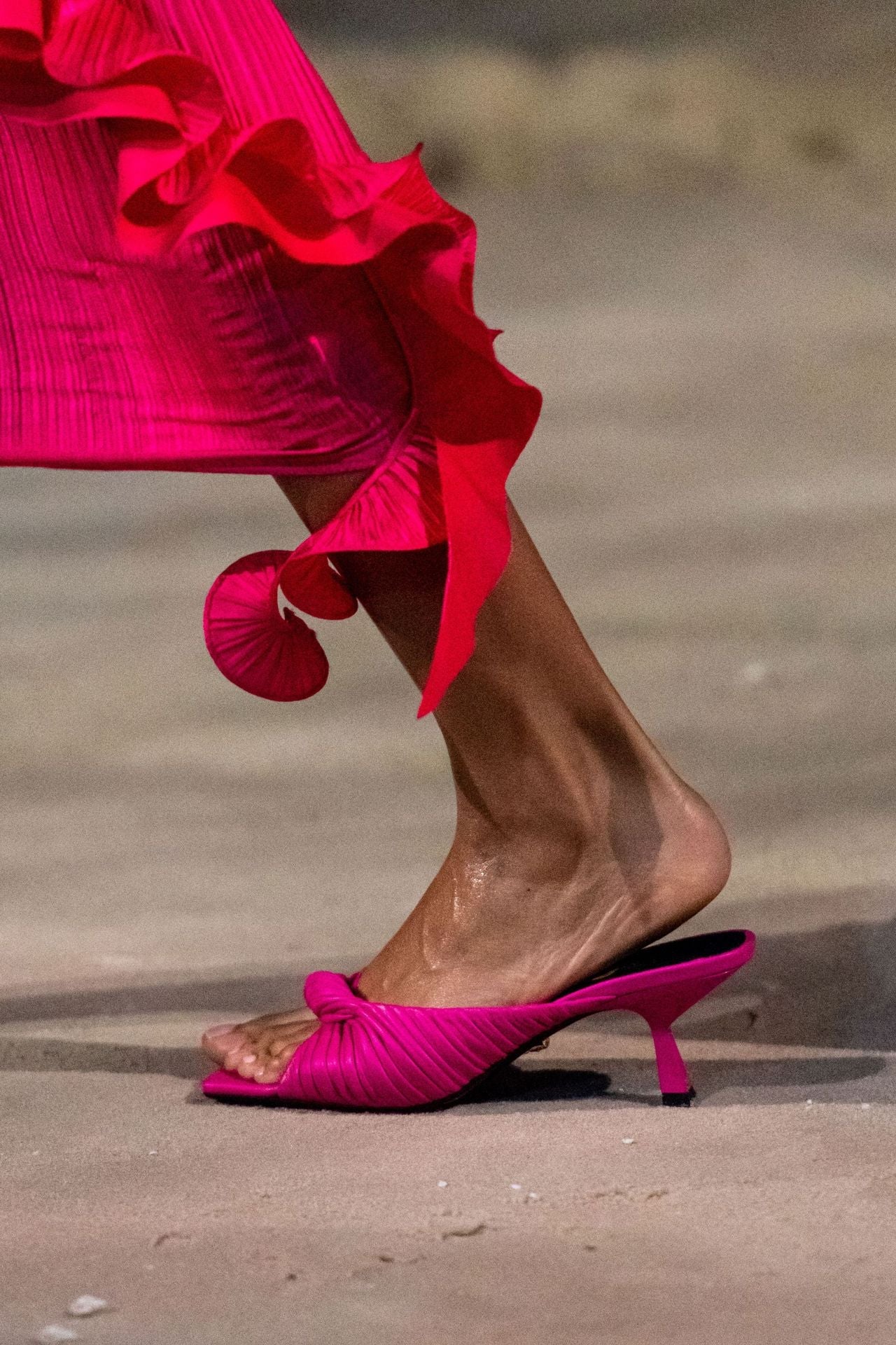 Tilly Pleated Heeled Mules