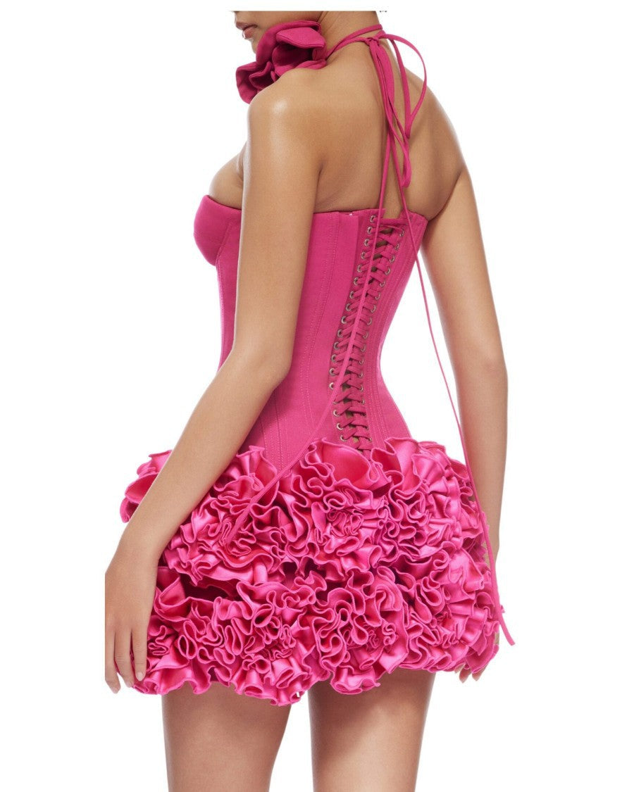 Inna Bloom Corset Mini Dress in Pink