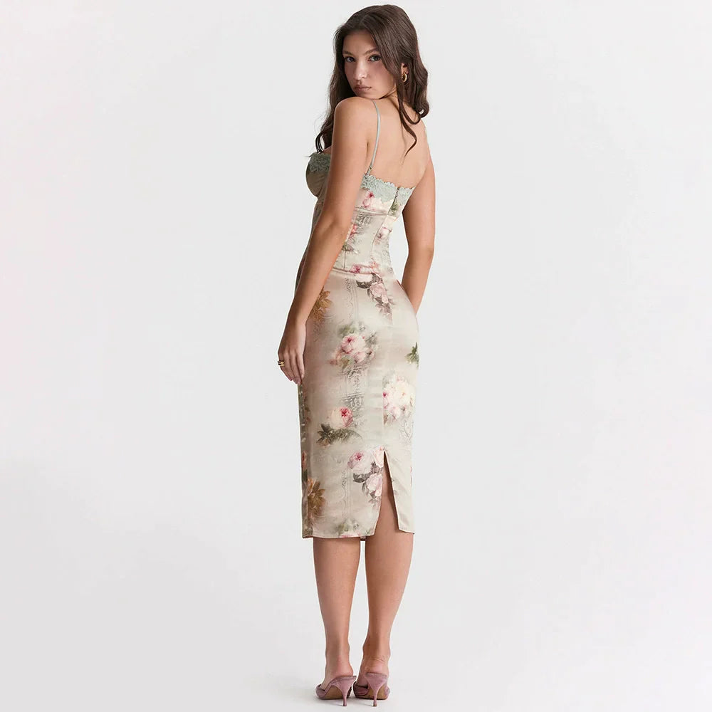 Delfina Satin Midi Dress