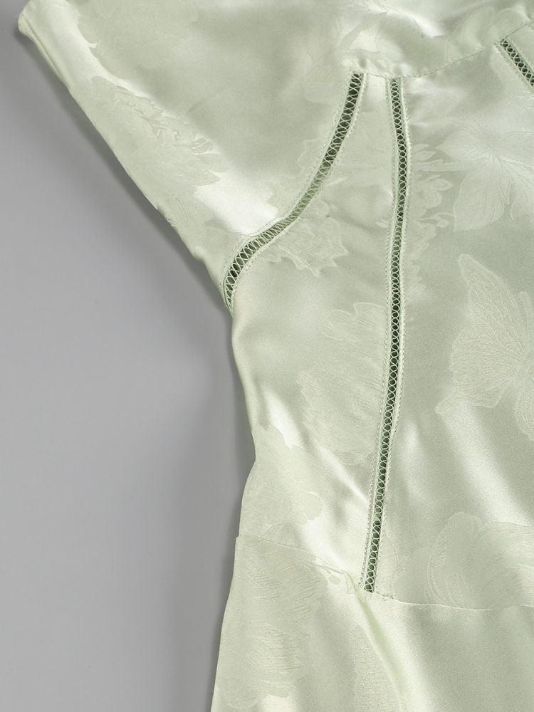 Aurora Floral Lace Maxi Dress in Green