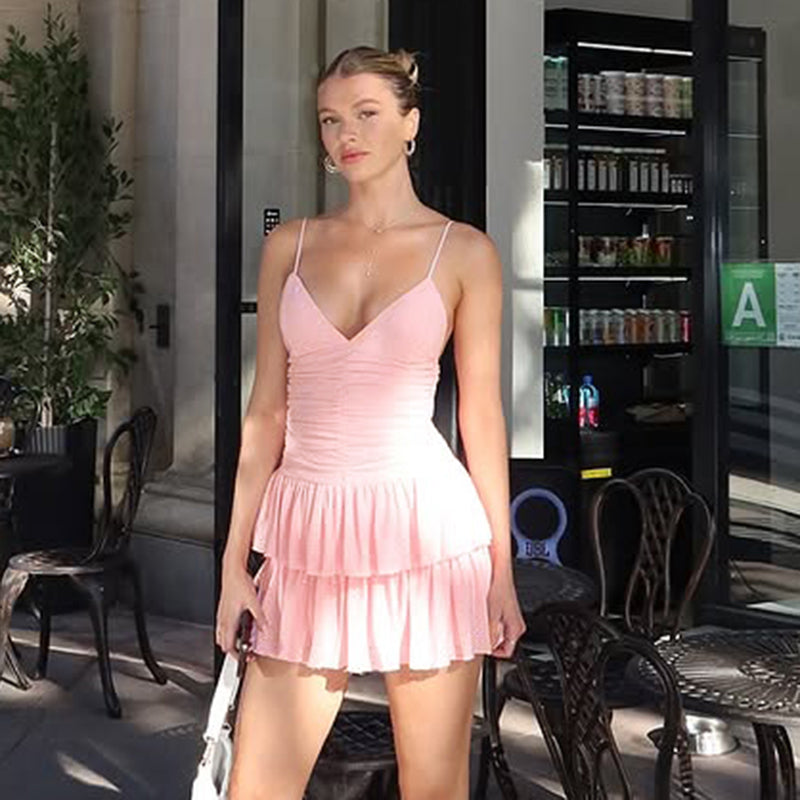 Miarose Eyelet Ruffle Mini Dress