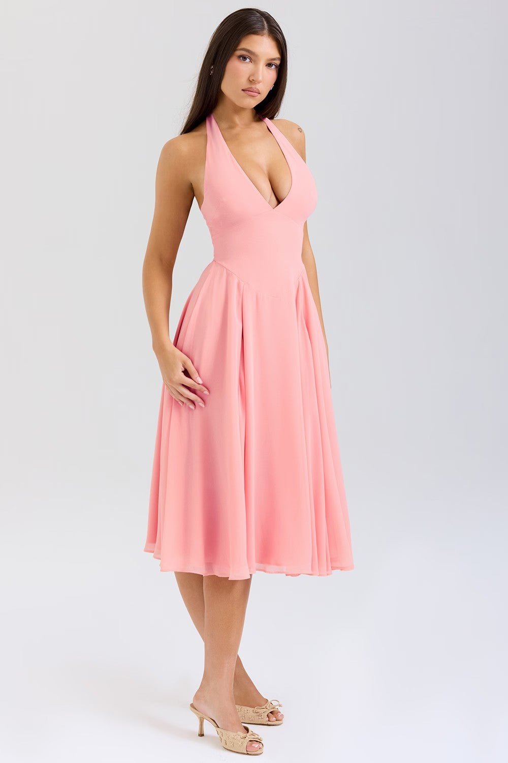 Dareen Floral Halter Midi Dress