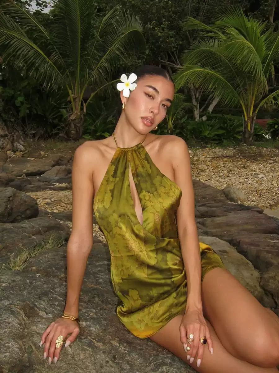 Matilda Backless Halter Mini Dress