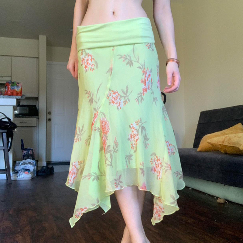 Cherly Floral Mesh Skirt