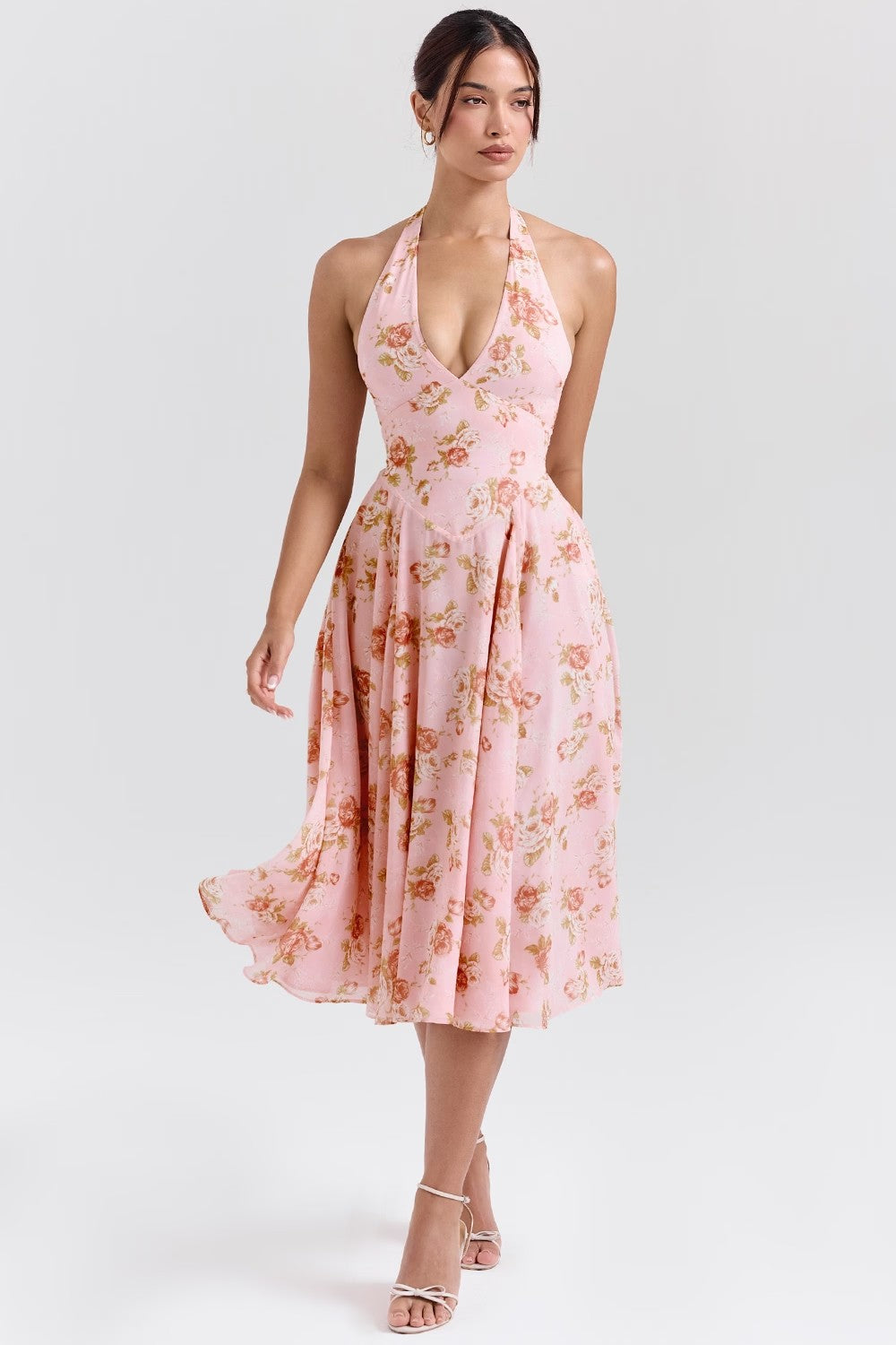Dareen Floral Halter Midi Dress