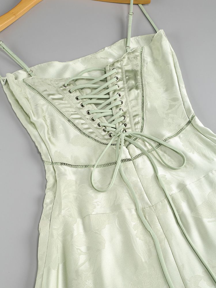 Aurora Floral Lace Maxi Dress in Green