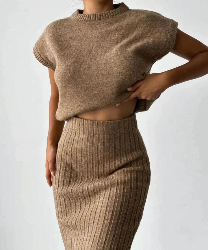 Eliseâ„?- Knit Cardigan and Skirt Set