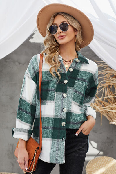 Karierte Jacke mit Knöpfen und überschnittenen Schultern