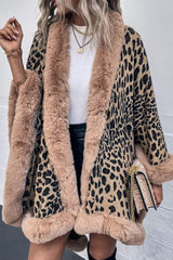 Poncho de leopardo con frente abierto