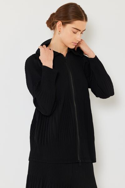 Marina West Swim Plissee-Jacke, Unisex, mit 2-Wege-Reißverschluss