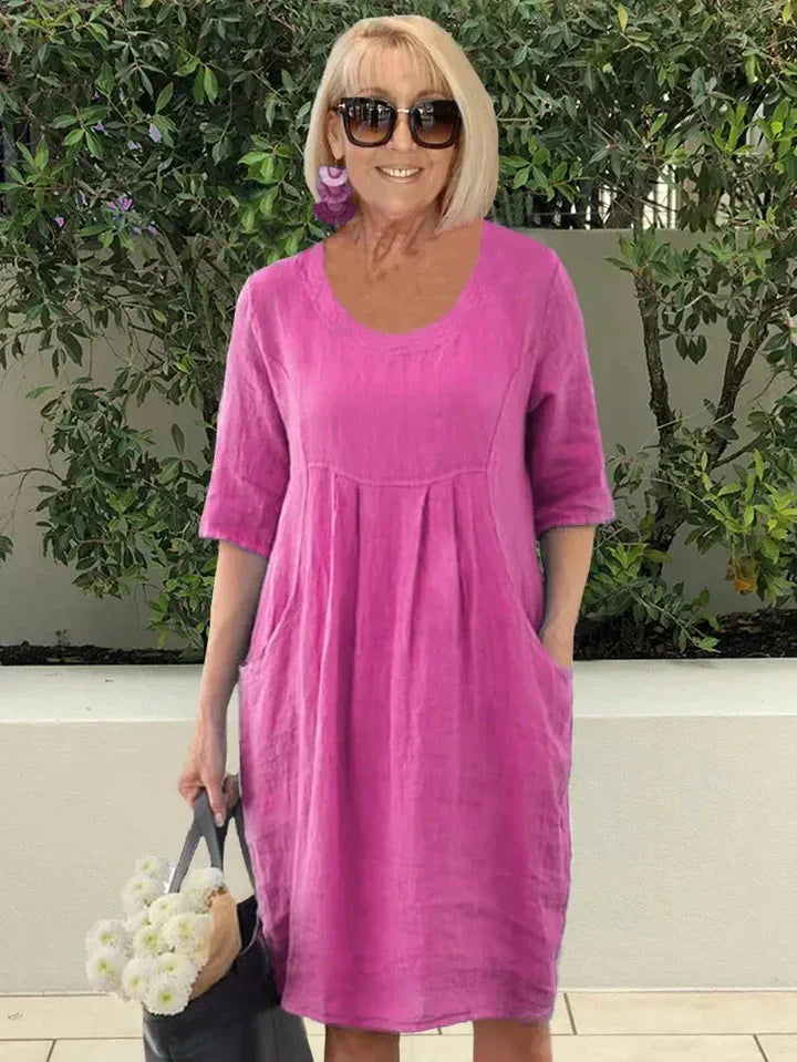 LISE | LOOSE COTTON DRESS WITH POCKET