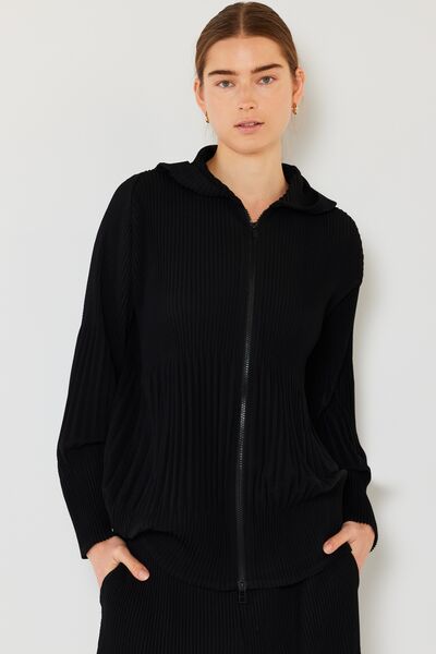 Marina West Swim Plissee-Jacke, Unisex, mit 2-Wege-Reißverschluss
