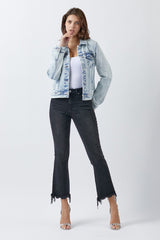 Chaqueta vaquera lavada con botones RISEN