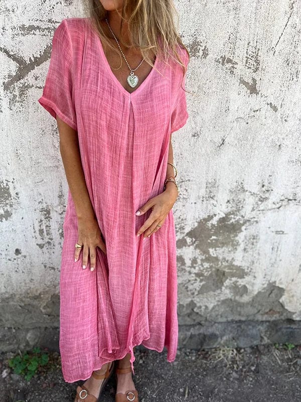 V-neck midi dress