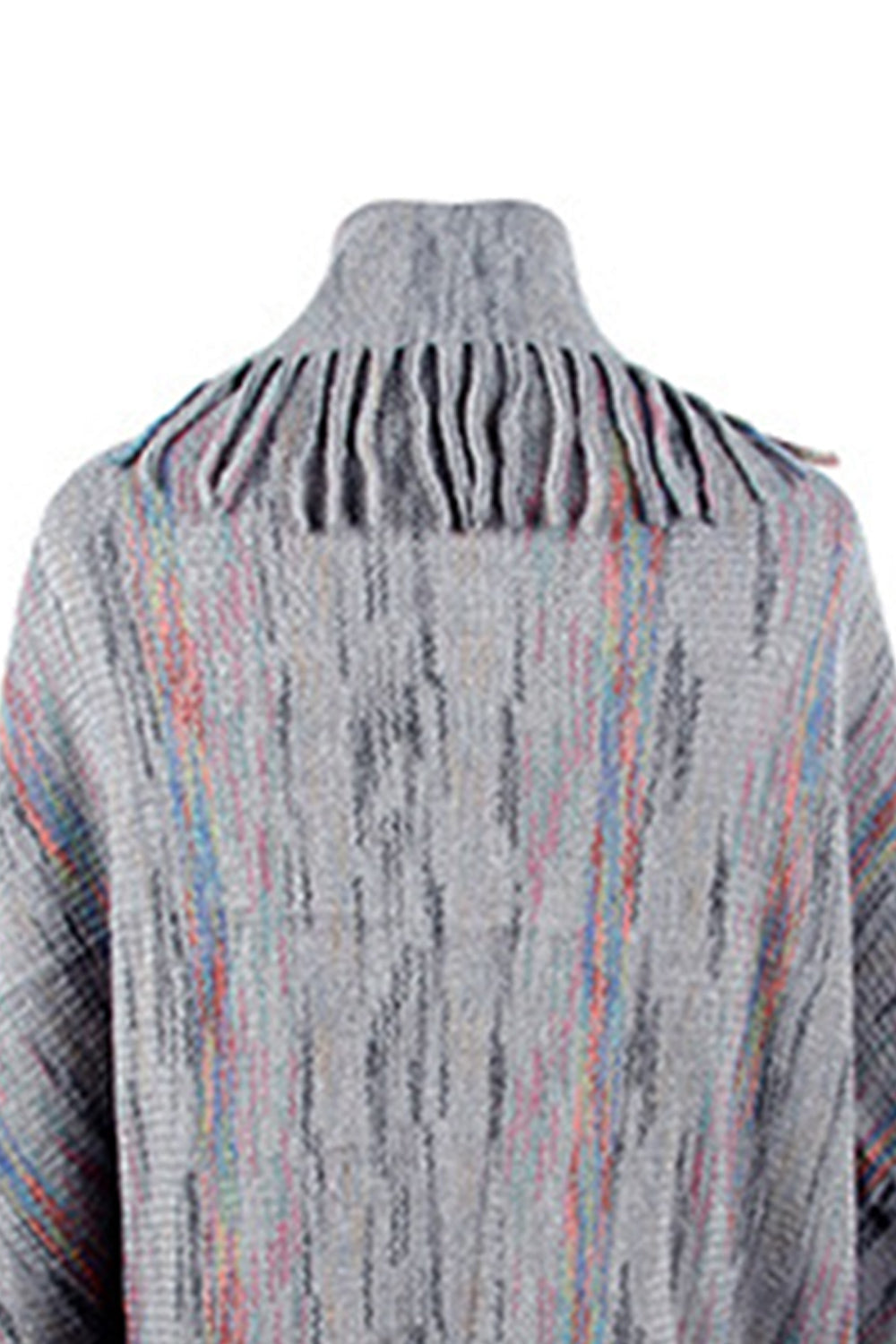 Poncho estampado con detalle de flecos