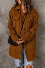 Jacke mit überschnittenen Schultern und Knopfleiste