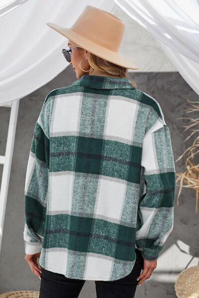 Karierte Jacke mit Knöpfen und überschnittenen Schultern