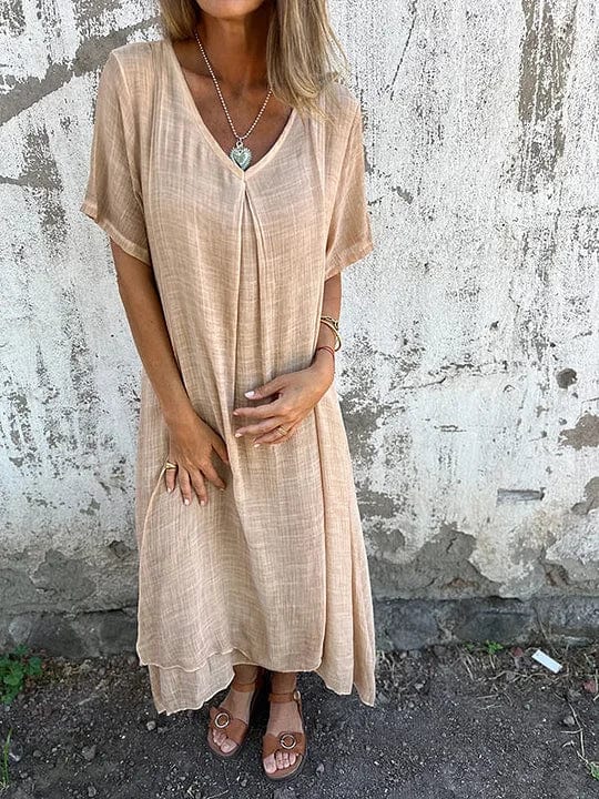 V-neck midi dress