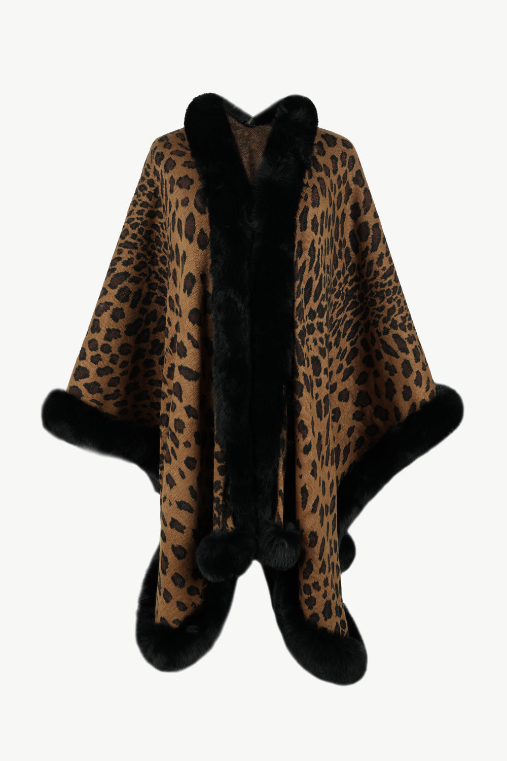 Poncho de leopardo con frente abierto