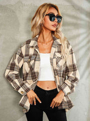 Karierte Jacke mit Button-Down-Kragen