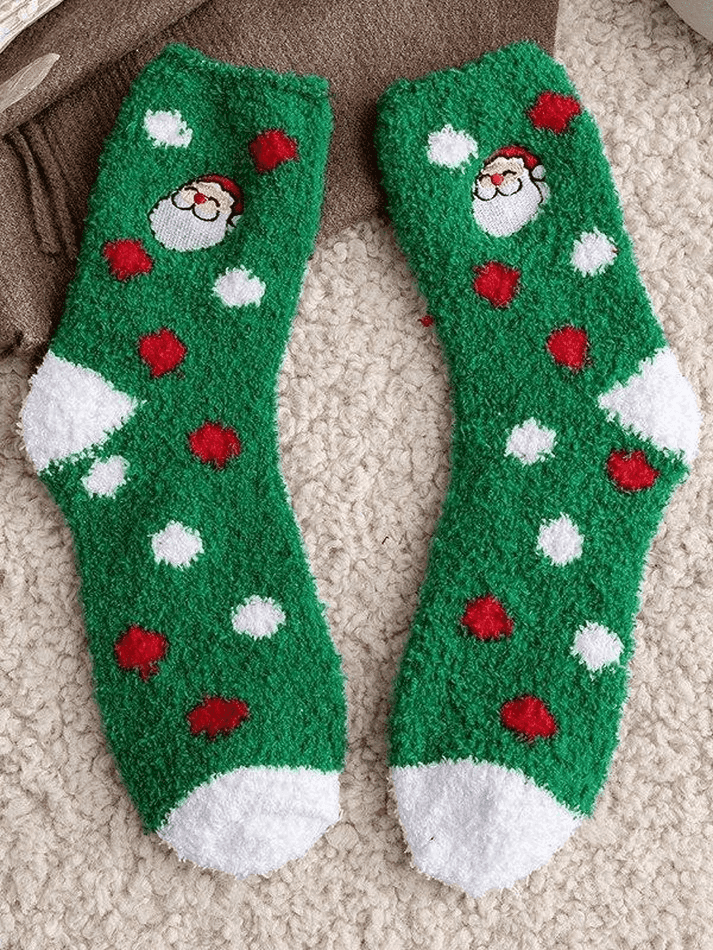 Christmas Santa Claus Coral Fleece Socks - HouseofHalley