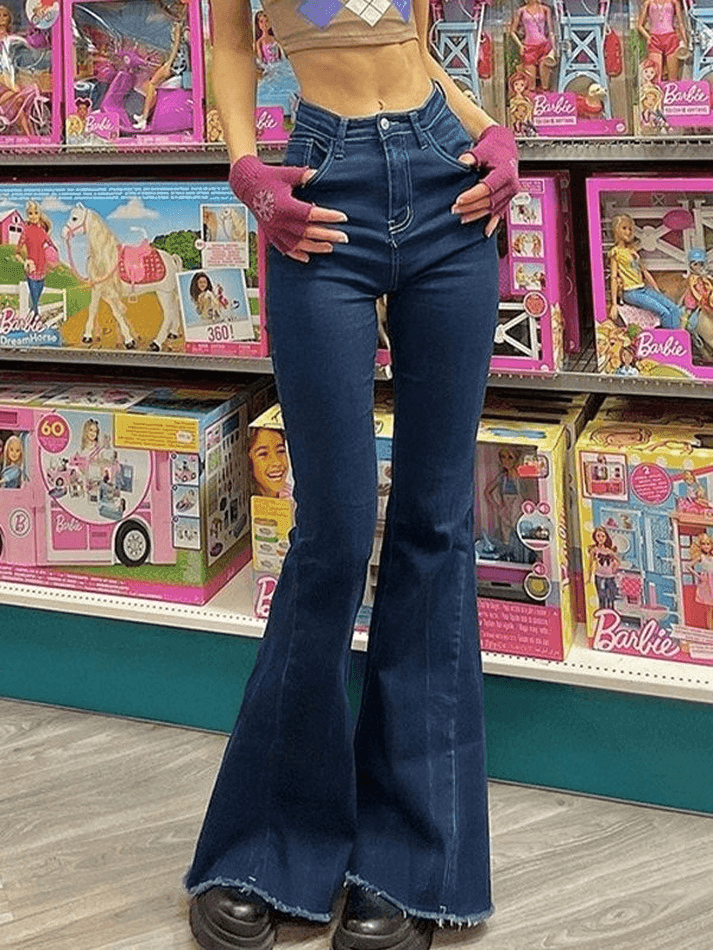 Classic High Waist Flare Jeans - HouseofHalley