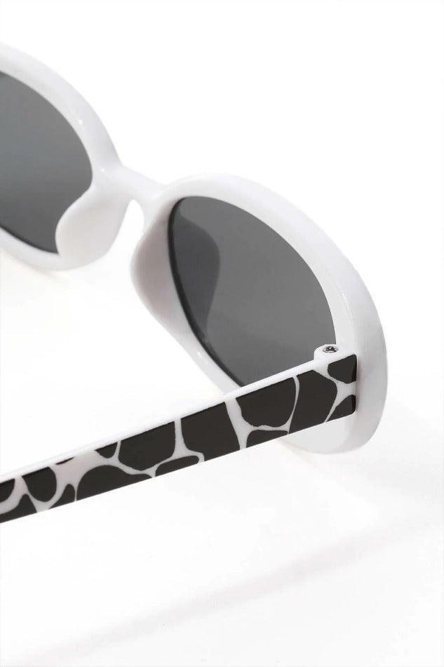 Cow Color Oval Frame Sunglasses