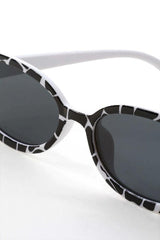 Cow Color Oval Frame Sunglasses