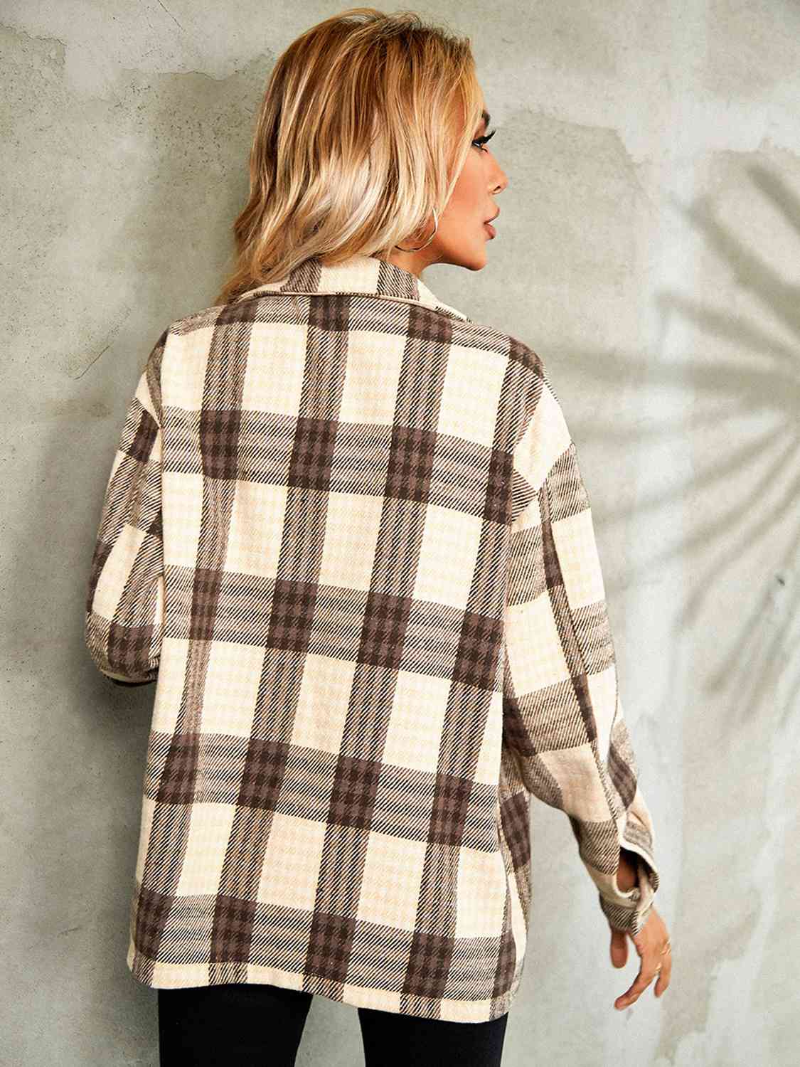 Karierte Jacke mit Button-Down-Kragen