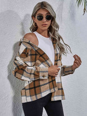 Karierte Jacke mit Button-Down-Kragen