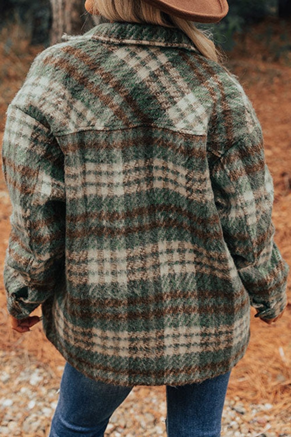 Karierte, langärmlige Jacke mit Knöpfen