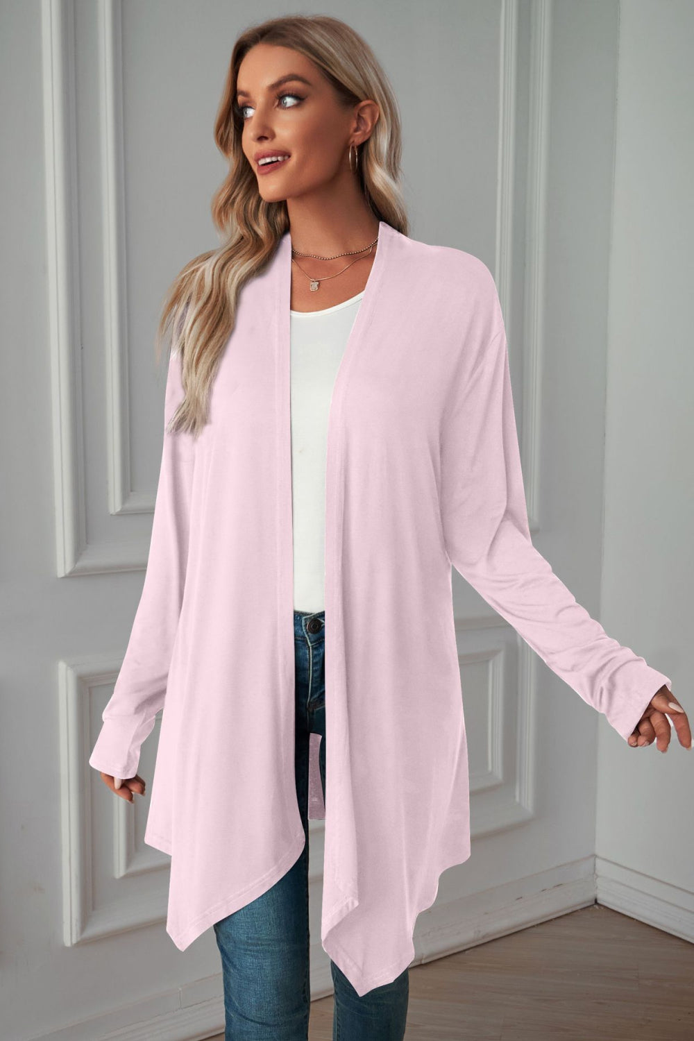 Open Front Long Sleeve Cardigan