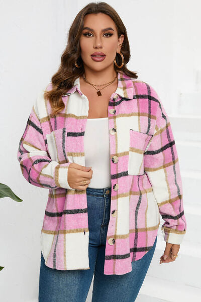 Karierte Jacke mit Knöpfen und überschnittenen Schultern
