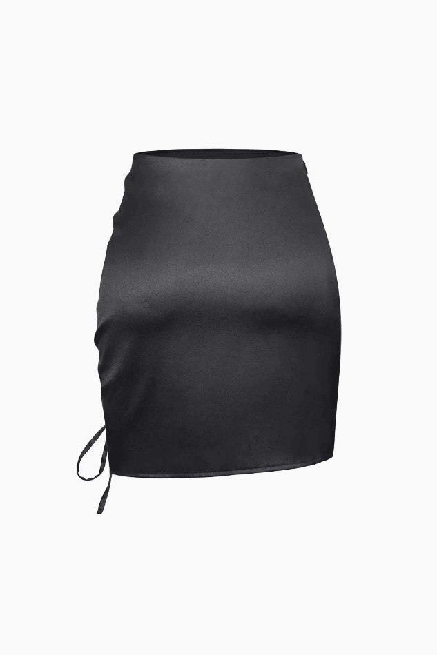 Drawstring Ruched Mini Skirt - HouseofHalley