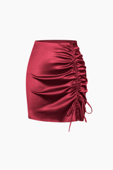 Drawstring Ruched Mini Skirt - HouseofHalley