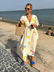 Krista - Linen print dress