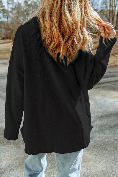 Jacke mit überschnittenen Schultern und Knopfleiste