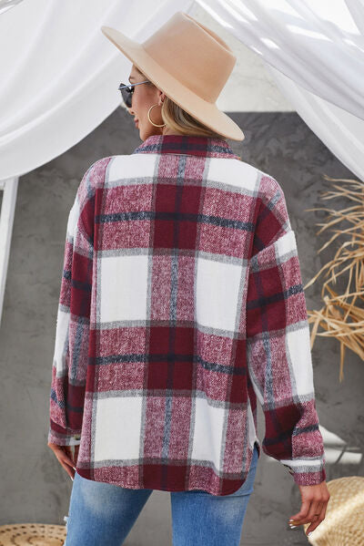 Karierte Jacke mit Knöpfen und überschnittenen Schultern