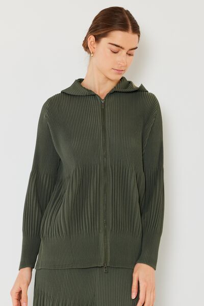 Marina West Swim Plissee-Jacke, Unisex, mit 2-Wege-Reißverschluss