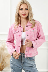 Jeansjacke mit Knopfleiste und Taschen