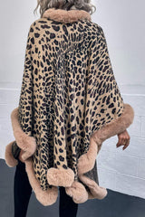 Poncho de leopardo con frente abierto