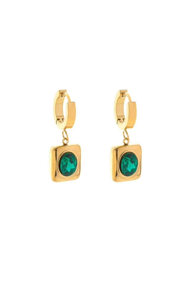 Emerald Square Drop Earrings - HouseofHalley