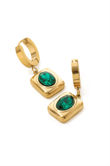 Emerald Square Drop Earrings